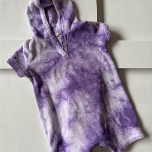 Purple Tie-Dye Hooded Romper